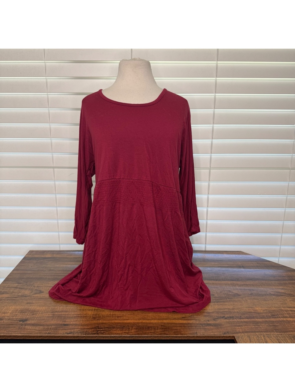 Emmelee Women's Red 3/4 Sleeve Dress Size Medium